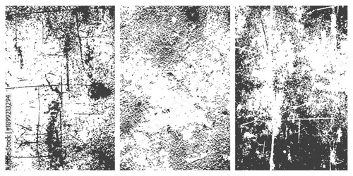 Three Vertical Grunge Texture Vector Set Distress Overlay Backgrounds Scratch Dirty Effects