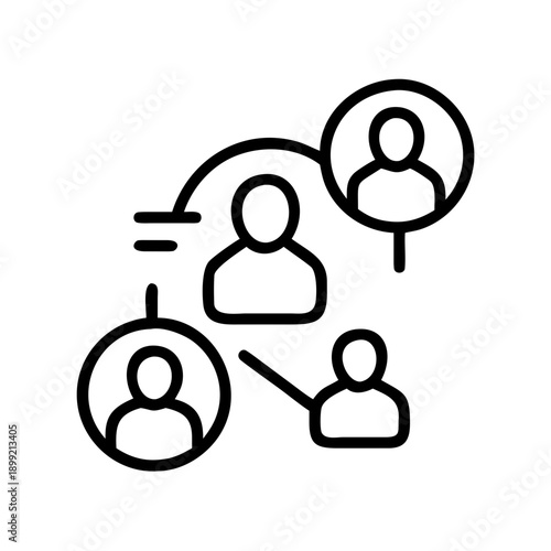 Illustration of interconnected individuals representing a network or organization Vector