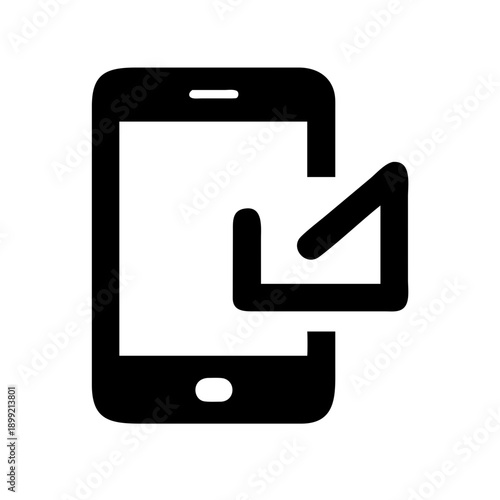 A smartphone with a checkmark symbolizing successful message delivery or task completion Vector