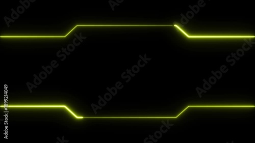 Wallpaper Mural Glowing frame icon animation display. neon box footage shape round seamless border retro movement on black background Torontodigital.ca
