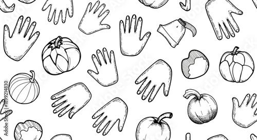 Hands Making Art with Pumpkins in a Creative Environment