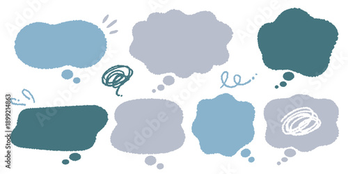 悩みや迷いを表現する心理的吹き出し素材