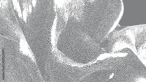 Abstract grayscale textured surface with organic wavy patterns and dot details white