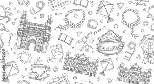 Cultural Celebration Patterns, Indian Heritage, Festivities, Graphic Design, Artistic Environment