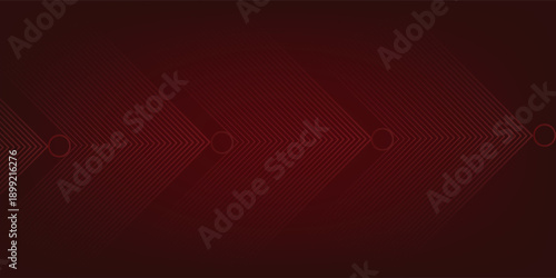 Abstract red neon arrow light glow background. Futuristic cyber laser line motion banner for casino. Dynamic techno perspective beam 3d graphic design. Cool party power and energy boost led tunnel