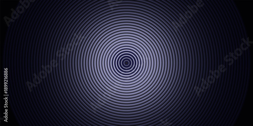 Premium 3D Obsidian Fresnel Lens Background with Concentric Metallic Ridges and Luxury Optical Relief