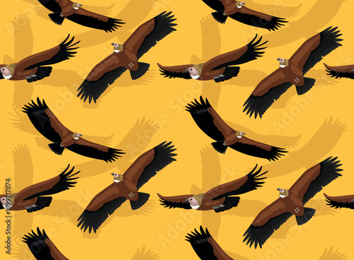Griffon Vulture Bird Seamless Background Wallpaper Pattern