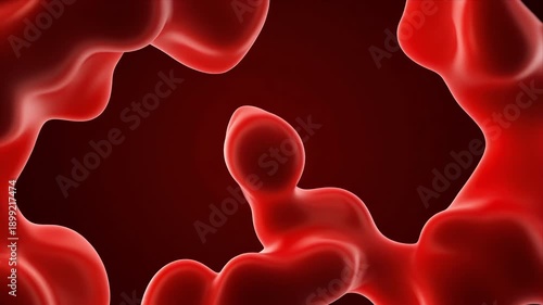 Wallpaper Mural Abstract red organic fluid shapes flowing smoothly, intense and immersive, evoking energy and life, ideal for science visuals, medical themes, biotech, or dramatic abstract backgrounds. Torontodigital.ca