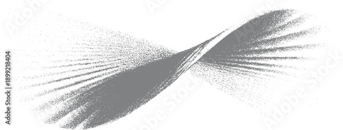 Swirling grey dots forming abstract wave patterns against white background