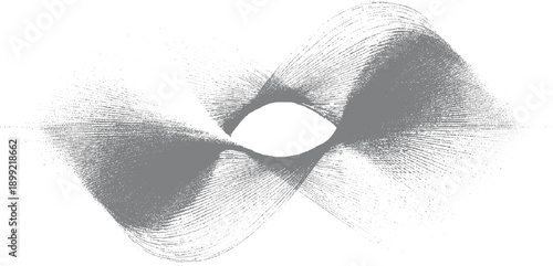 Abstract grey digital pattern with radiating lines and dots forming a symmetrical shape