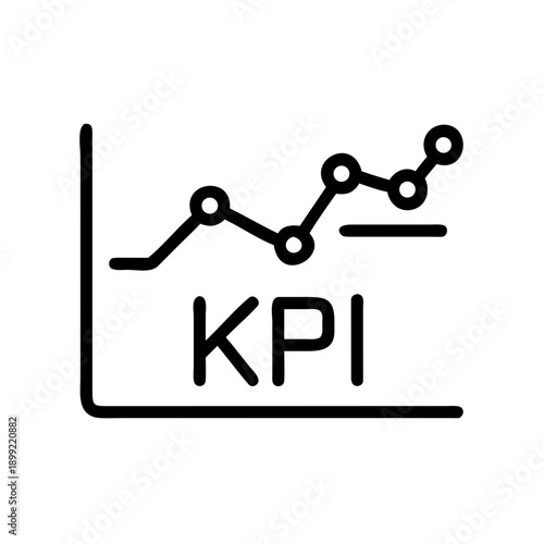 Graph illustrating key performance indicators with upward trend Vector