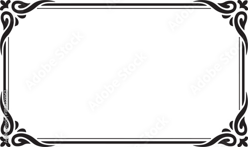 Ornate rectangular border with decorative flourishes and classic styling