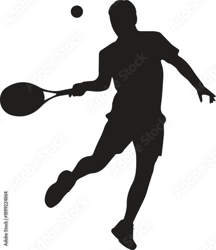 Tennis player silhouette serving ball isolated on transparent background vector