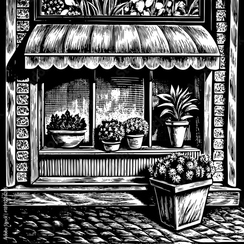 A bustling vintage shop filled with an array of antique furniture and decor items. Vector