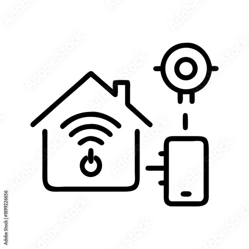 Smart home security system with wireless connectivity and mobile device monitoring Vector
