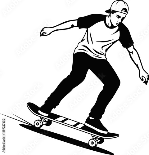 Dynamic Skateboarder in Action