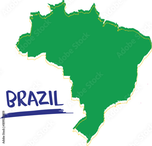 Brazil Map element for travel, politic, education, geography and economy theme