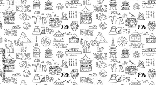 Artistic Action Featuring Cultural Landmarks, Travel Concepts, Graphic Illustration Background