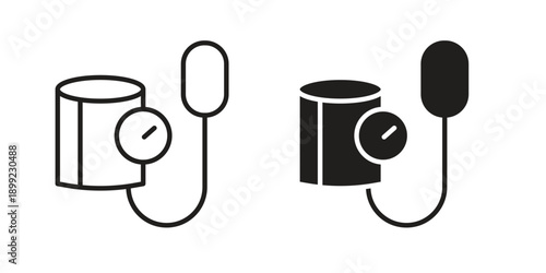 Blood pressure meter icon and Symbols Collection. Simple Flat Outline Stroke