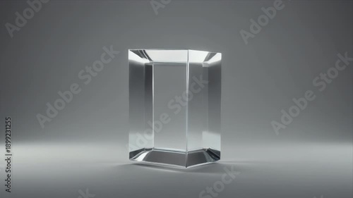 Wallpaper Mural Elegant glass cube rotating in a soft studio light, conveying clarity, balance, luxury minimalism, and abstract design for premium branding or technology visuals. Torontodigital.ca