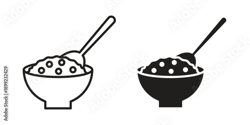 Cereal icon and Symbols Collection. Simple Flat Outline Stroke
