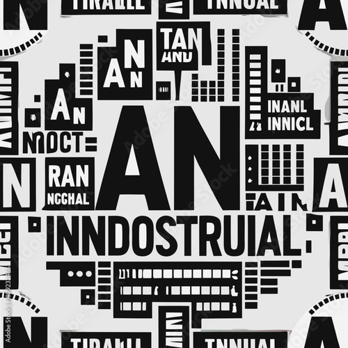 Abstract illustration of the word industrial with various related terms Vector