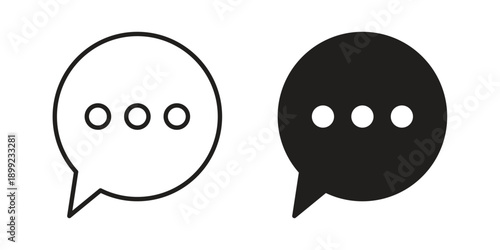 Comment icon and Symbols Collection. Simple Flat Outline Stroke