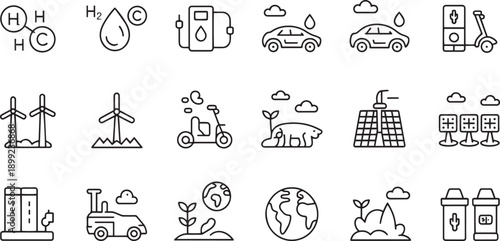 Clean Energy and Sustainable Technology Icons Collection