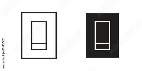 Electric switch icon and Symbols Collection. Simple Flat Outline Stroke