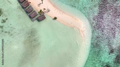Aerial View of a Tropical Island Paradise at Raja Ampat Islands, Indonesian archipelago, West Papua, Indonesia