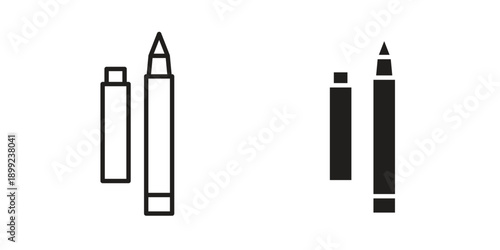 Eyeliner icon and Symbols Collection. Simple Flat Outline Stroke