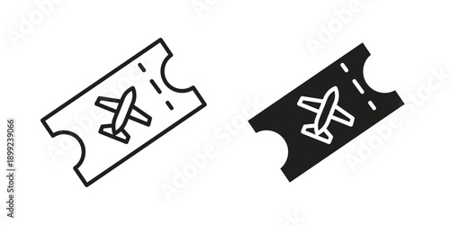 Flight tickets icon and Symbols Collection. Simple Flat Outline Stroke
