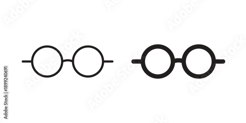 Glasses icon and Symbols Collection. Simple Flat Outline Stroke