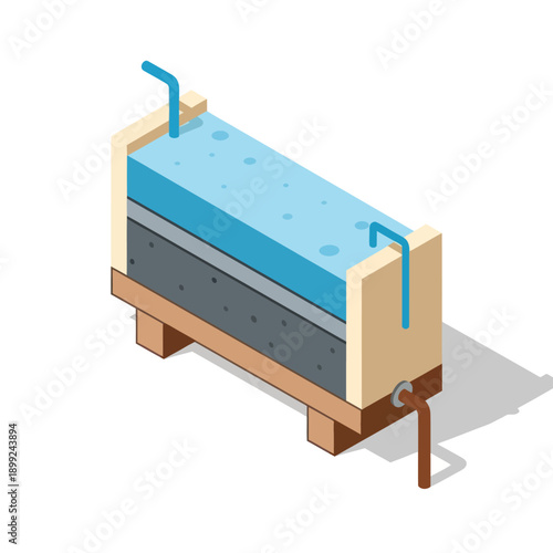 Water Filtration System Diagram Illustration.