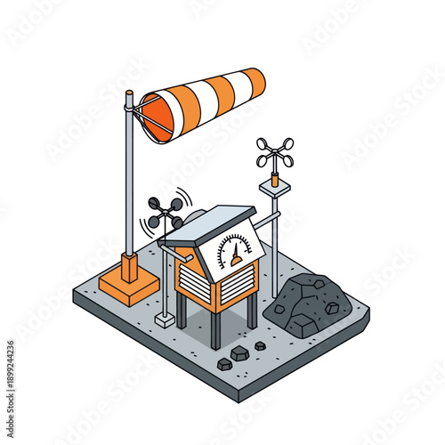 Weather Station with Anemometer and Wind Vane.