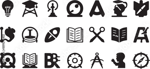 Set of education and learning icons