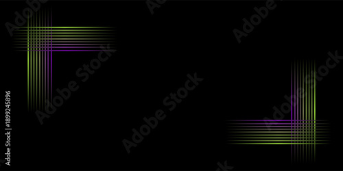 Abstract neon stripe intersection on black background. Modern glow effect. Design element for poster, halloween banner, presentation with copy space. Vector illustration