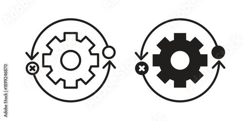 Methodology icon and Symbols Collection. Simple Flat Outline Stroke
