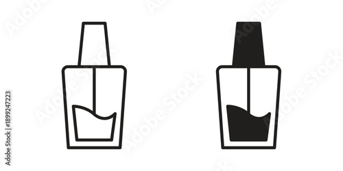 Nail polish icon and Symbols Collection. Simple Flat Outline Stroke