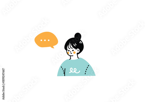 考え事をする女の子