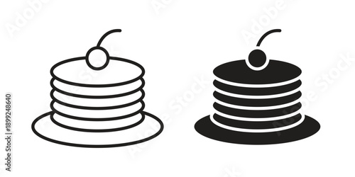 pancakes icon and Symbols Collection. Simple Flat Outline Stroke