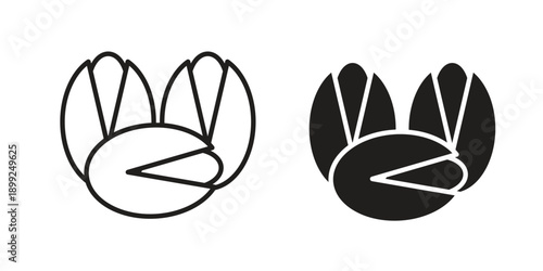 Pistachio icon and Symbols Collection. Simple Flat Outline Stroke