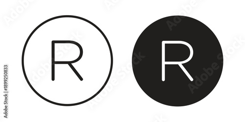 Registered trademark icon and Symbols Collection. Simple Flat Outline Stroke