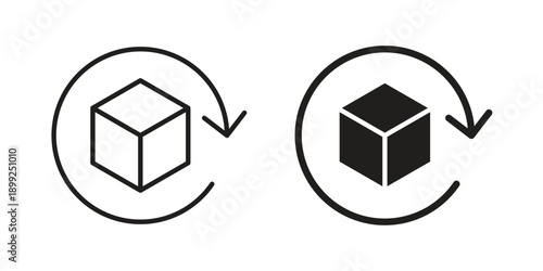 Return purchase icon and Symbols Collection. Simple Flat Outline Stroke