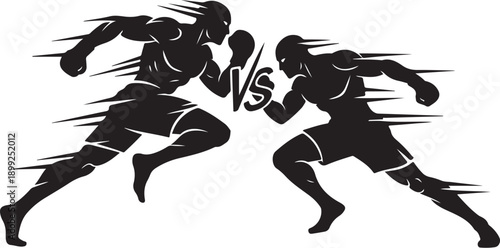 Boxers in Motion Facing Off in a Fierce Competition