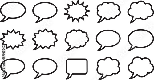 Collection of Various Speech Bubble Icons and Shapes