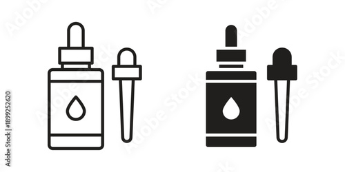 Serum icon and Symbols Collection. Simple Flat Outline Stroke
