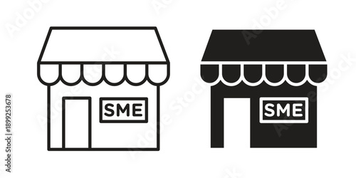 SME icon and Symbols Collection. Simple Flat Outline Stroke