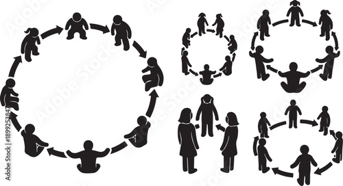 People holding hands in a circle together united