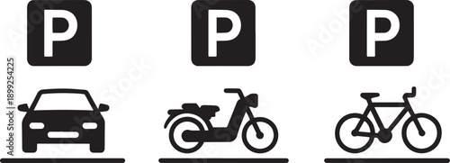Collection of Parking Signs for Different Vehicles